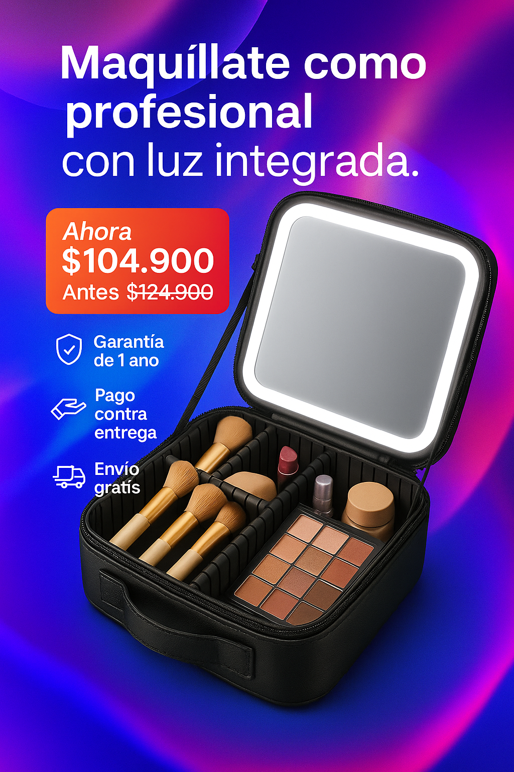 Cosmetiquera Con Espejo Led Lumié - BGZ Online