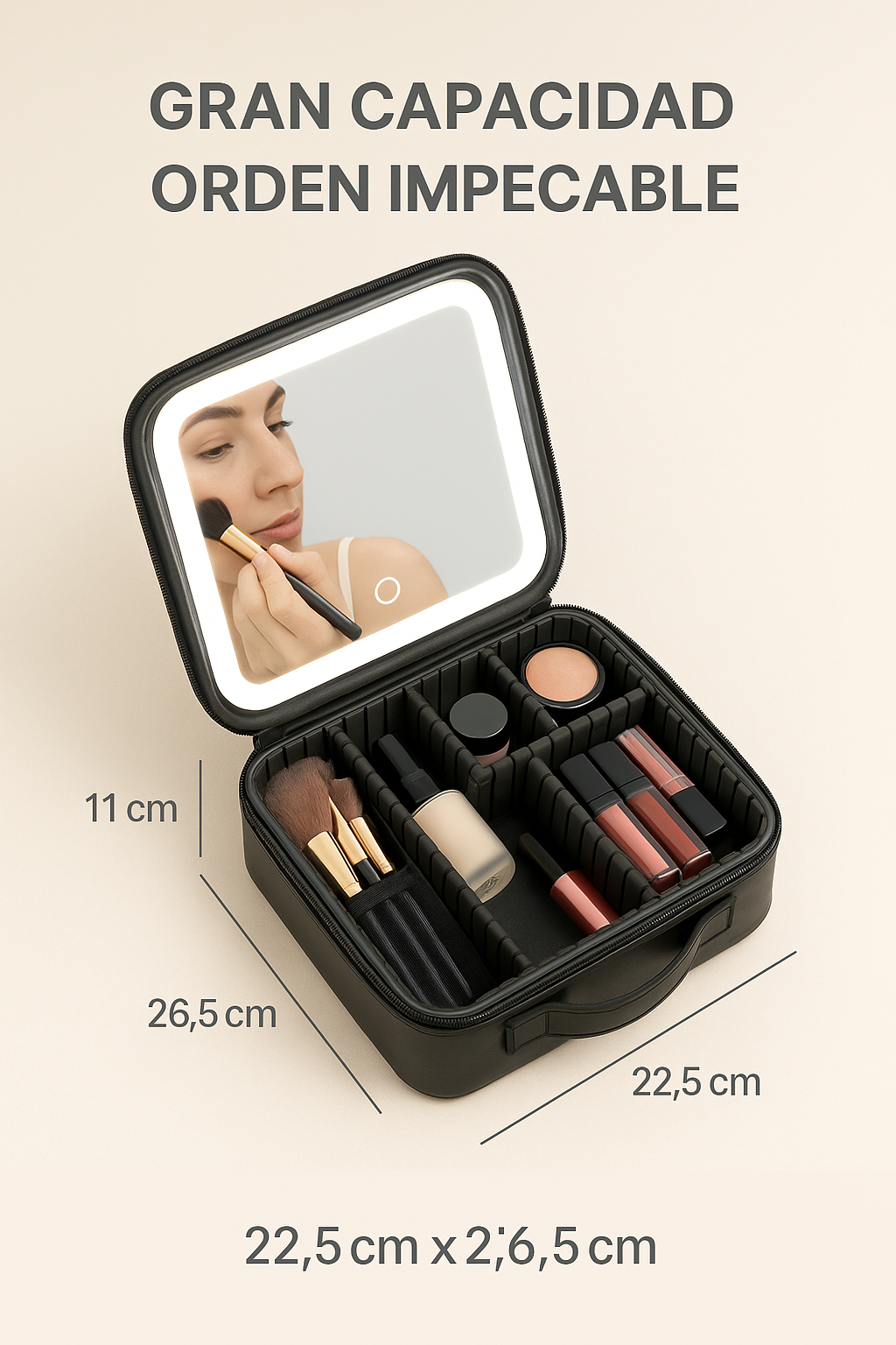 Cosmetiquera Con Espejo Led Lumié - BGZ Online