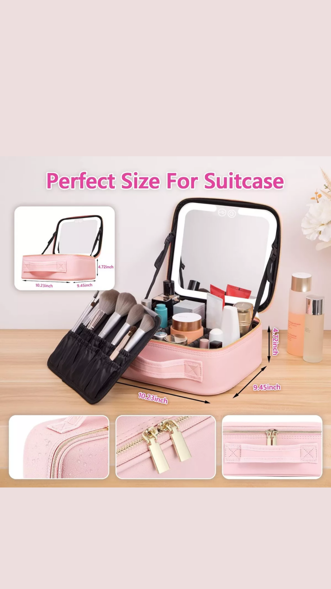 Cosmetiquera Con Espejo Led Lumié - BGZ Online