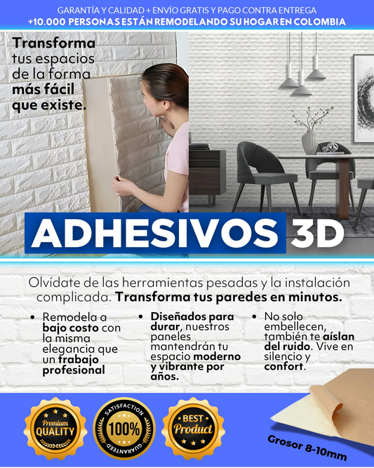 SET X10 PANEL ADHESIVO 3D (70X77 CM CADA PANEL) - BGZ Online